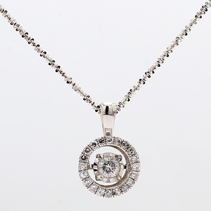 Diamond Halo Pendant, 0.50 ct tw