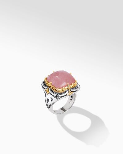 Konstantino Sterling Silver and 18k Yellow Gold Morganite Ring