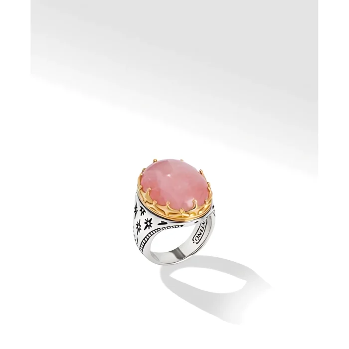 Konstantino Sterling Silver and 18k Yellow Gold Morganite Ring