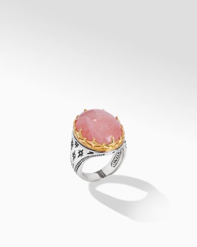 Konstantino Sterling Silver and 18k Yellow Gold Morganite Ring