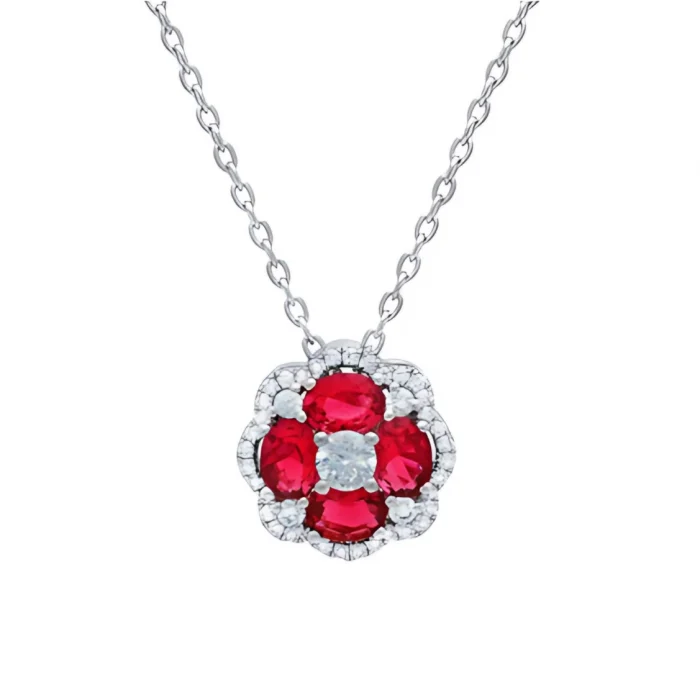 Fana All I Adore Ruby and Diamond Cluster Pendant