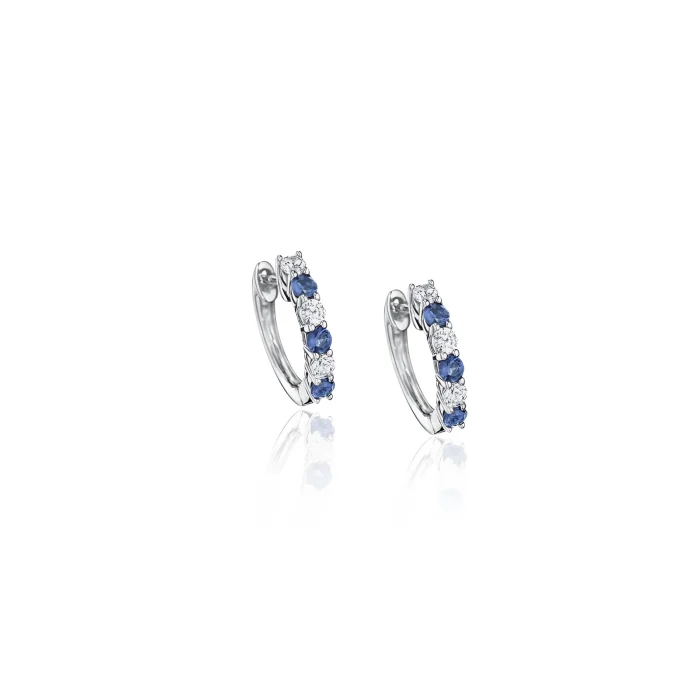Fana Bold Beauty Alternating Sapphire and Diamond Hoops