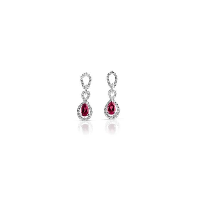 Fana Ruby And Diamond Teardrop Earrings