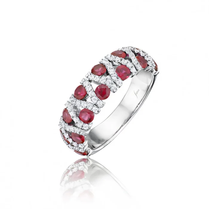 Fana Waves of Enchantment Ruby and Diamond Ring