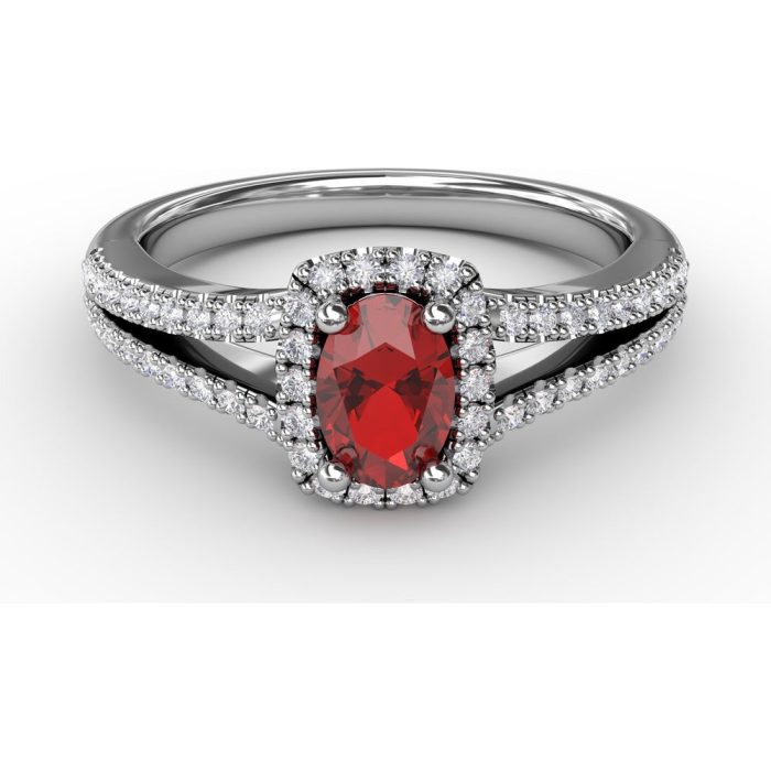 Fana White Gold Ruby and Diamond Ring