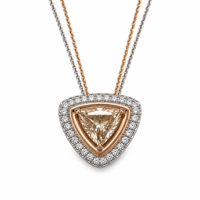 Fancy Champagne Trillion Diamond Pendant
