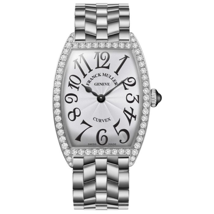 Franck Muller Cintrée Curvex 1752 Diamond Bezel Steel Bracelet