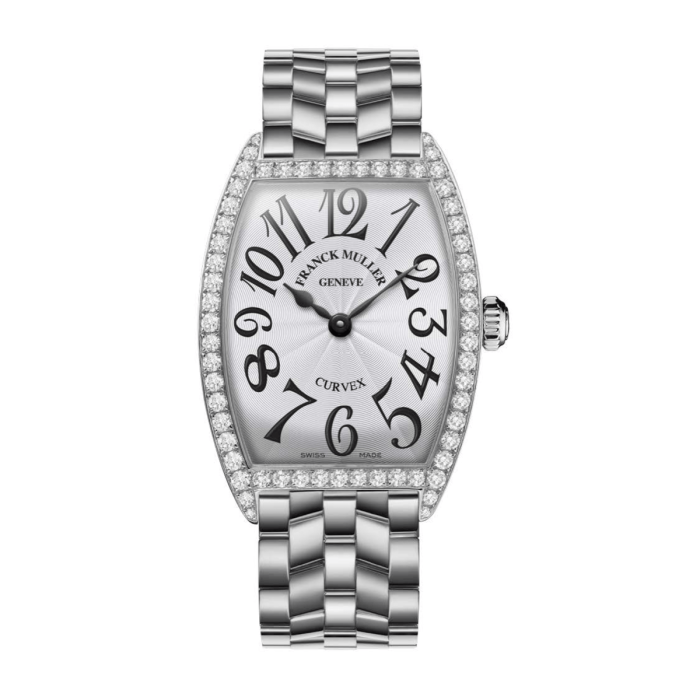 Franck Muller Cintrée Curvex 2852 Diamond Bezel Steel Bracelet