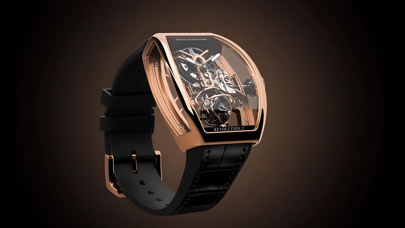 Franck Muller Vanguard Aero Revolution 3 Skeleton in rose gold