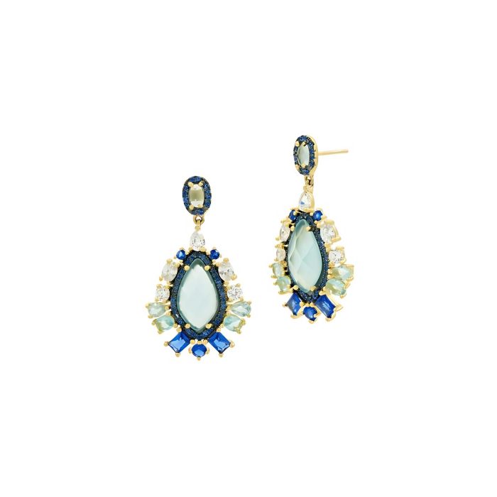 Freida Rothman BAROQUE BLUES MULTI STONE EARRINGS