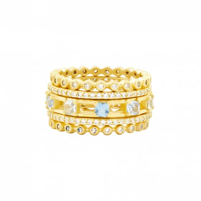 Freida Rothman OCEAN AZURE 5 STACK RING