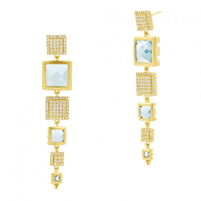 Freida Rothman OCEAN AZURE LINEAR DROP EARRINGS