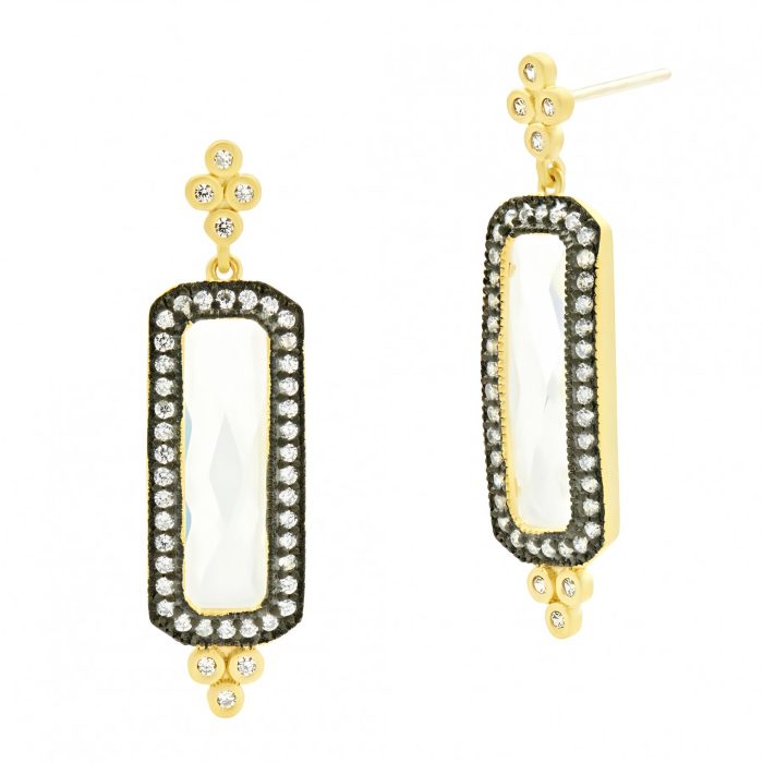Freida Rothman PAVÉ HALO LARGE CZ DROP EARRINGS