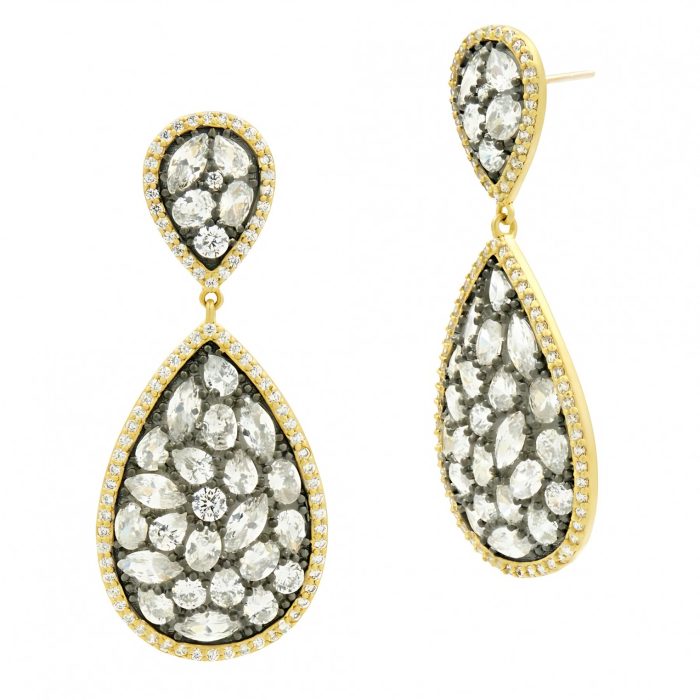 Freida Rothman ROSECUT STONES LARGE DROP EARRING