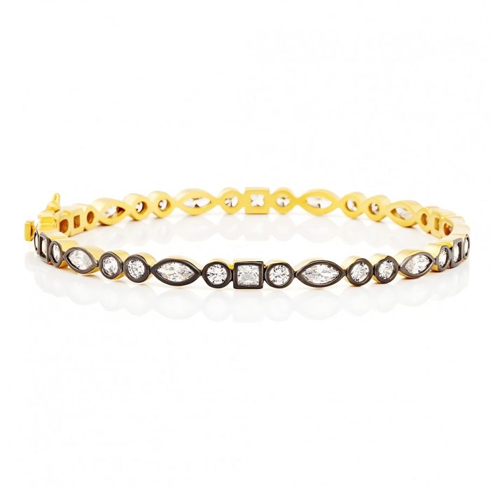 Freida Rothman SIGNATURE MIXED SHAPES HINGE BANGLE