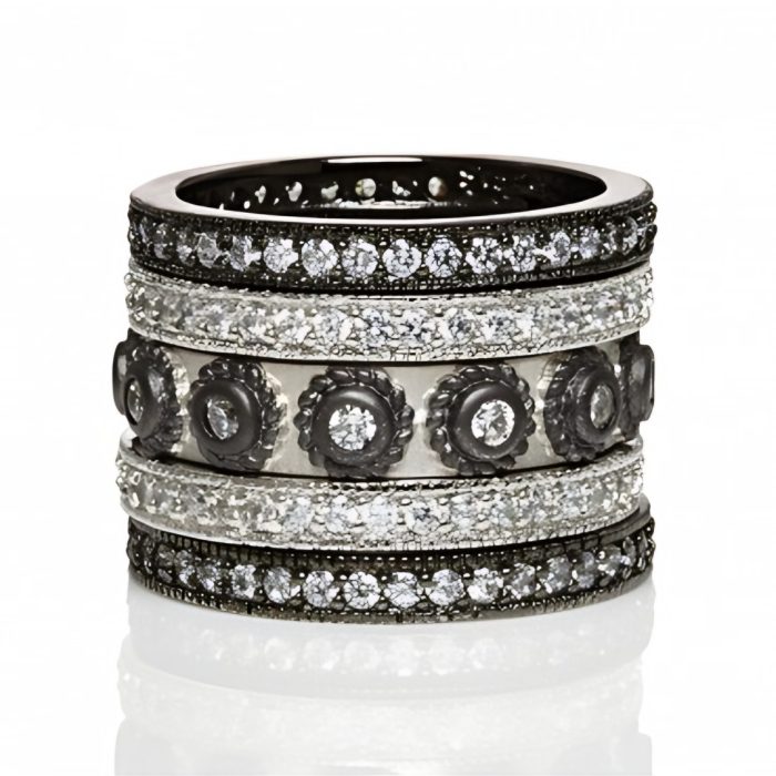 Freida Rothman Studded 5-STACK RING