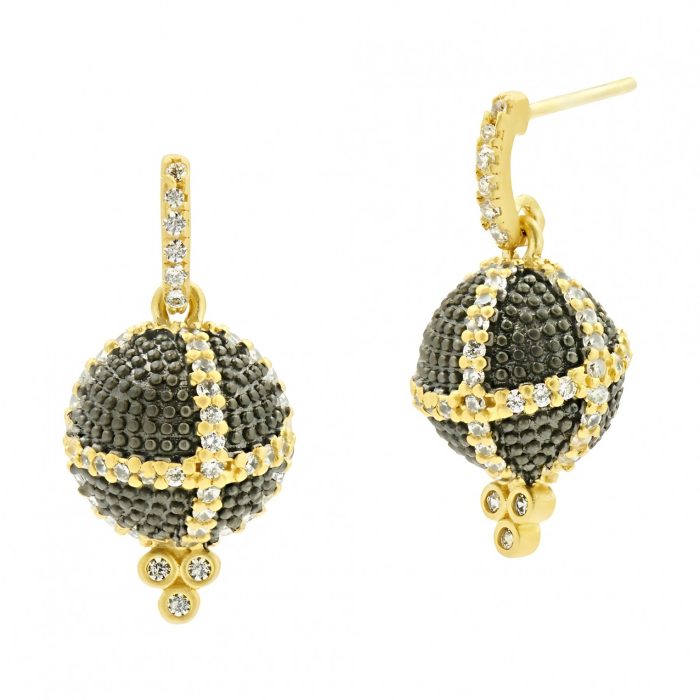 Freida Rothman TEXTURED ORNAMENTS DROP EARRING