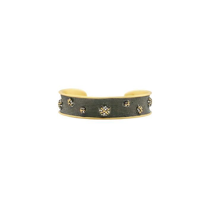 Freida Rothman TEXTURED ORNAMENTS OPEN CUFF BANGLE