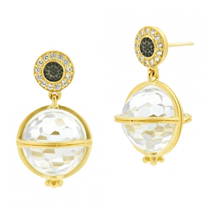 Freida Rothman TEXTURED ORNAMENTS ORBIT DROP EARRING