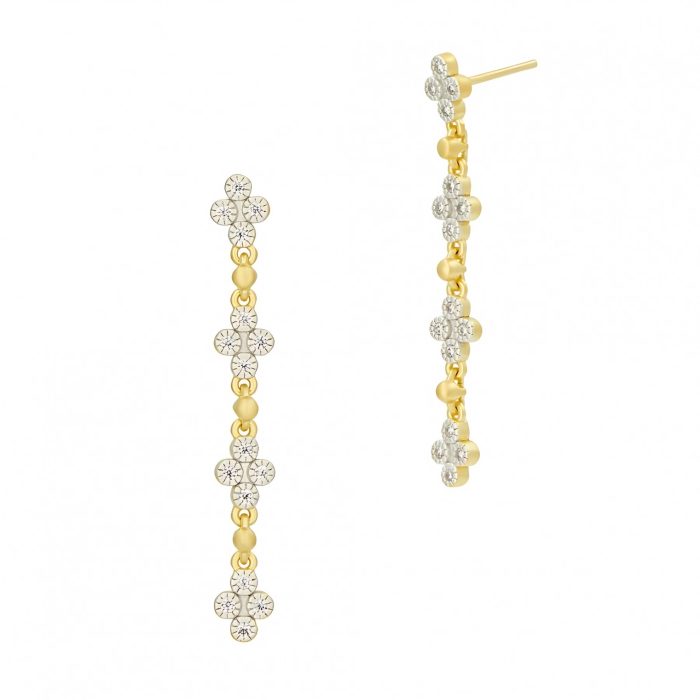 Freida Rothman VISIONARY FUSION LINEAR DROP CLOVER EARRINGS