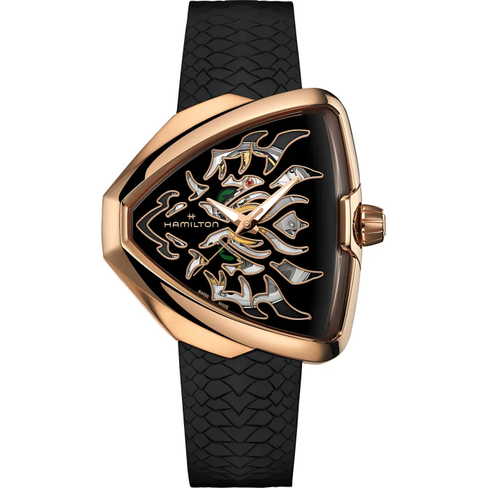 Hamilton Ventura Elvis80 Skeleton Auto Dragon Rose PVD