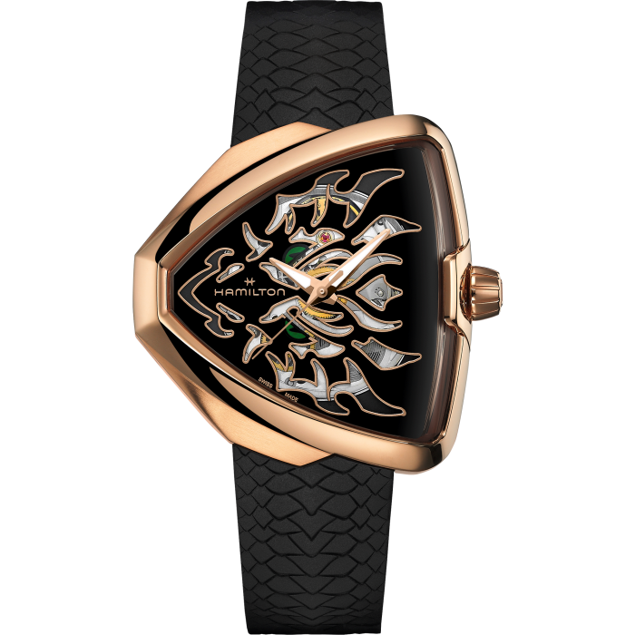 Hamilton Ventura Elvis80 Skeleton Auto Dragon Rose PVD