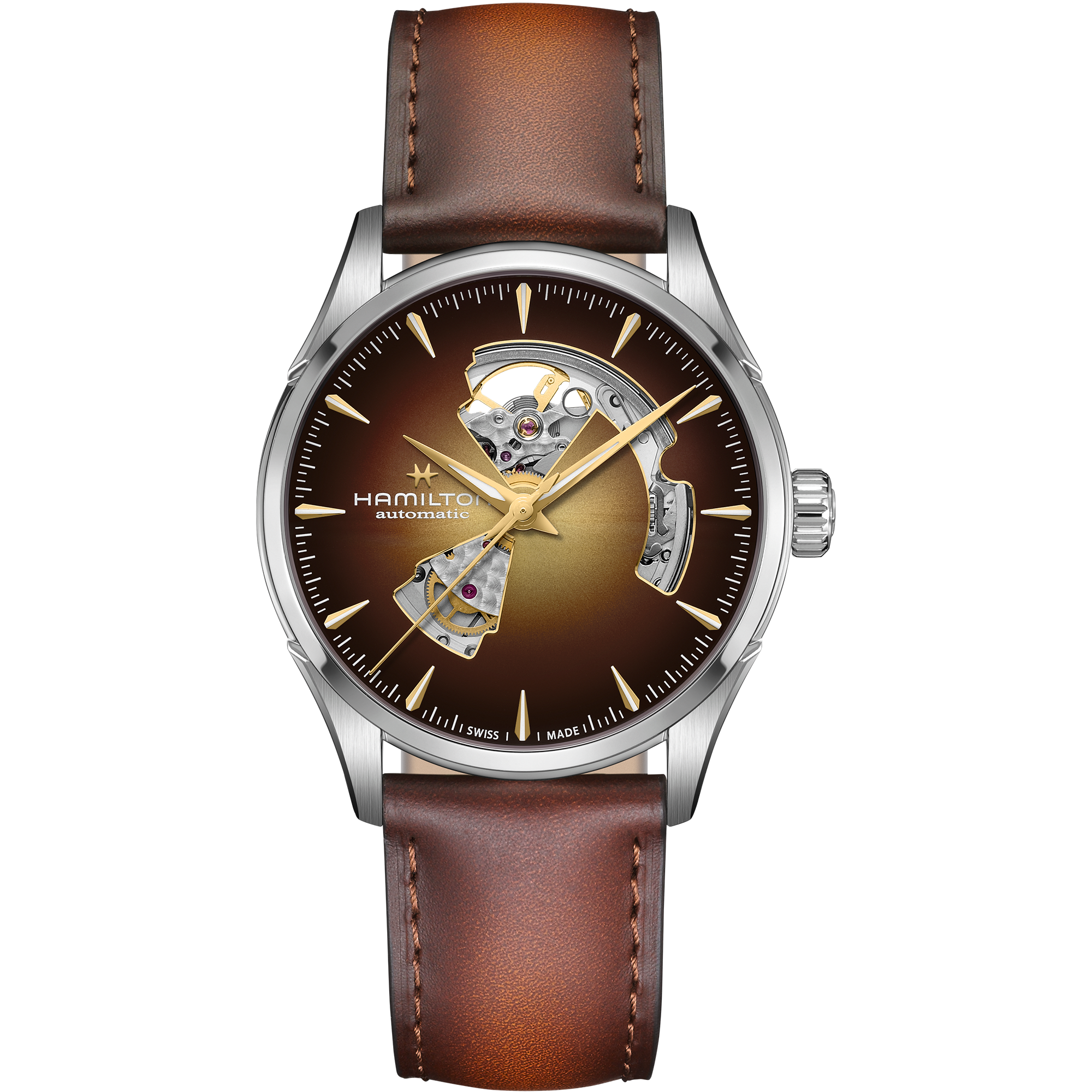Hamilton Jazzmaster Open Heart Auto 42mm on Leather