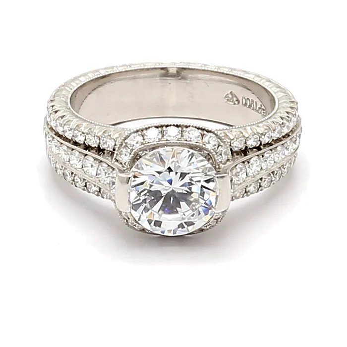 Jack Kelege Platinum Diamond Semi-Mount, 1.02 ct tw