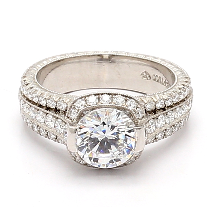 Jack Kelege Platinum Diamond Semi-Mount, 1.02 ct tw