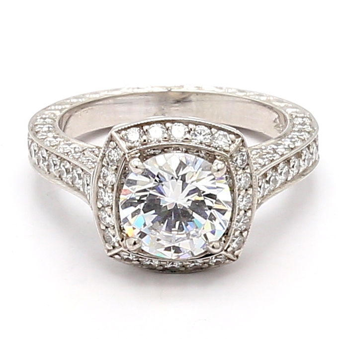 Jack Kelege Platinum Diamond Semi-Mount, 1.86 ct tw