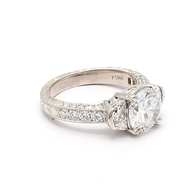 Jack Kelege Platinum Half-Moon Diamond Semi-Mount, 1.62 ct tw – view 2