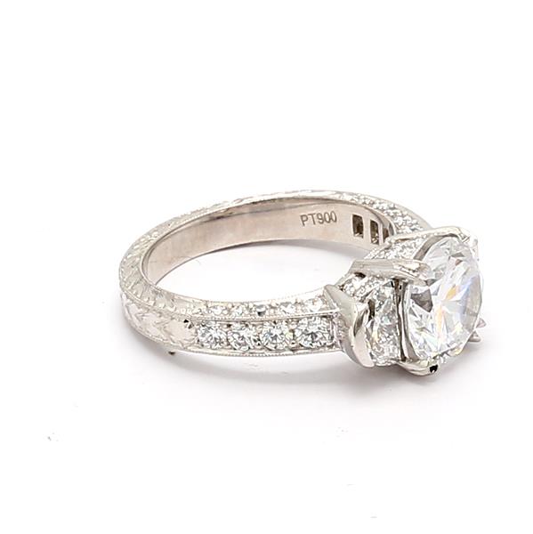 Jack Kelege Platinum Half-Moon Diamond Semi-Mount, 1.62 ct tw – view 4