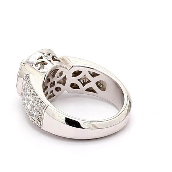Jeff Cooper 14K White Gold Princess Halo Diamond Semi-Mount, 1.57 ct tw – view 2