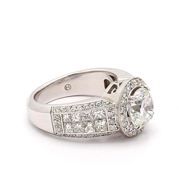 Jeff Cooper 14K White Gold Princess Halo Diamond Semi-Mount, 1.57 ct tw – view 4