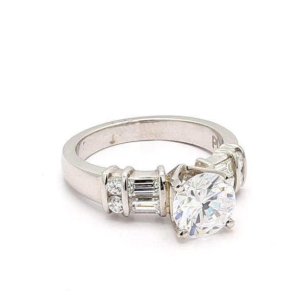 Jeff Cooper Platinum Baguette and Round Diamond Semi-Mount, 0.66 ct tw – view 3