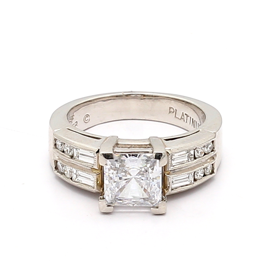 Jeff Cooper Platinum Diamond Semi-Mount, 0.56 ct tw