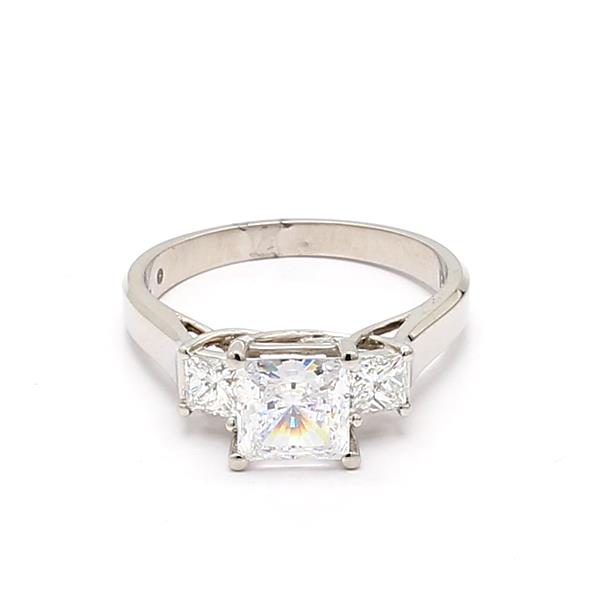 Jeff Cooper Platinum Princess-Cut Diamond Semi-Mount, 0.40 ct tw