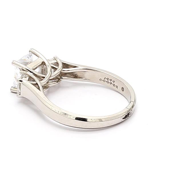 Jeff Cooper Platinum Princess-Cut Diamond Semi-Mount, 0.40 ct tw – view 4