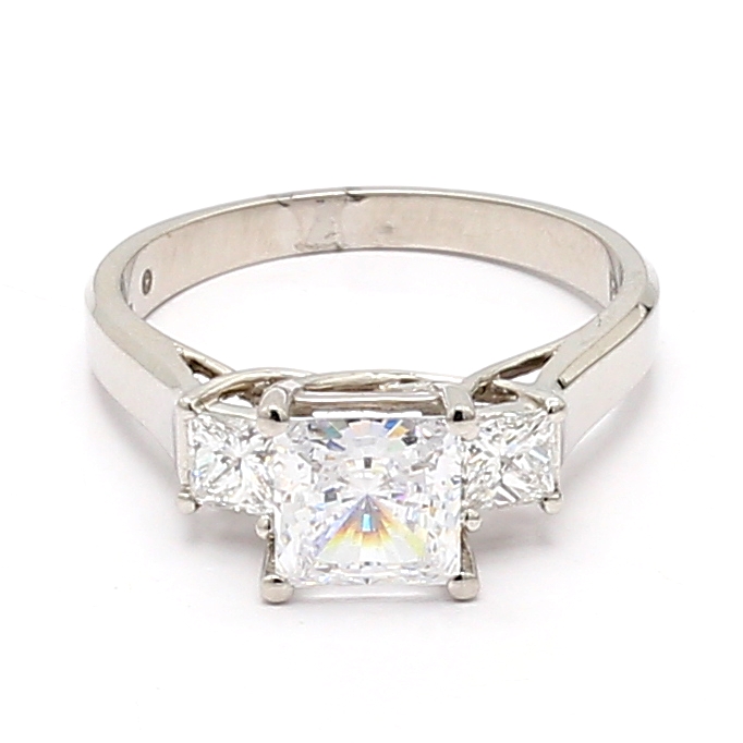 Jeff Cooper Platinum Princess-Cut Diamond Semi-Mount, 0.40 ct tw