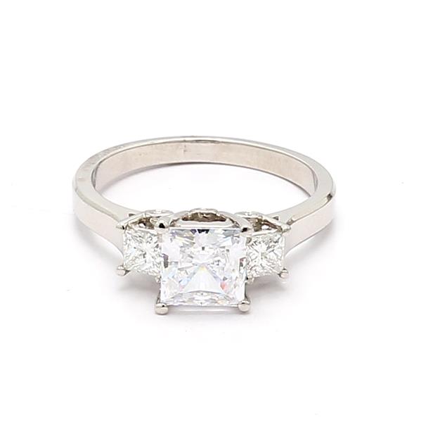 Jeff Cooper Platinum Princess-Cut Diamond Semi-Mount, 0.44 ct tw