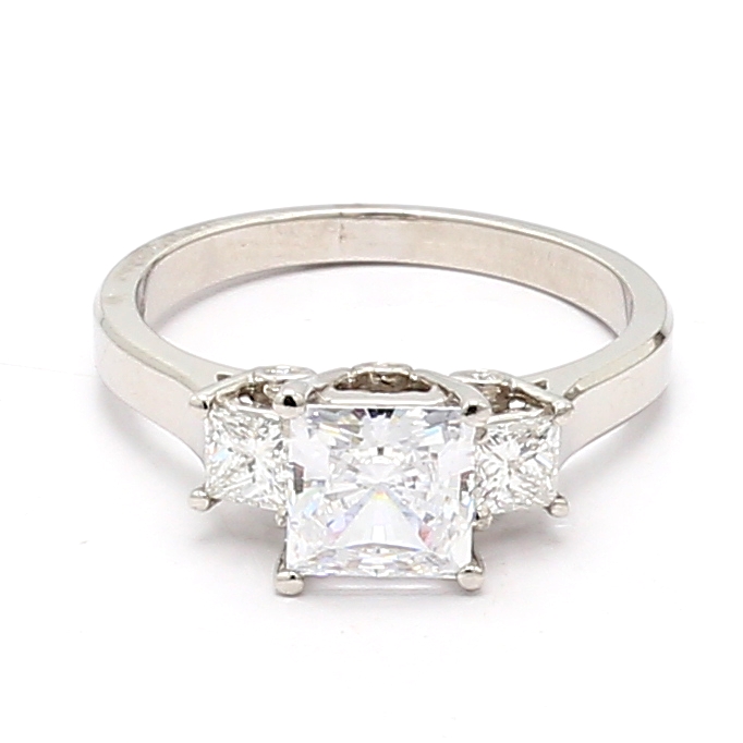 Jeff Cooper Platinum Princess-Cut Diamond Semi-Mount, 0.44 ct tw