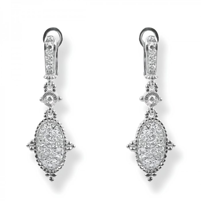 Judith Ripka 18k White Gold Arielle Earrings