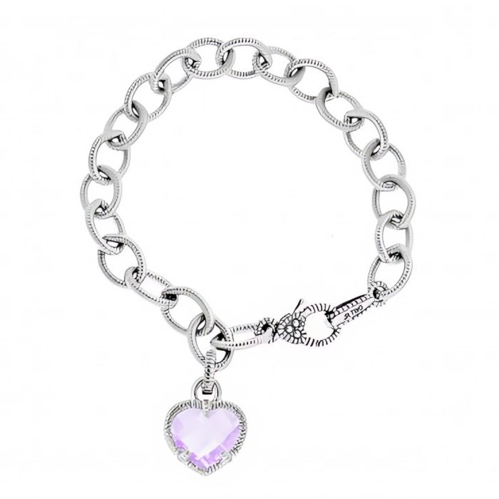 Judith Ripka Chain Link Bracelet with Amethyst