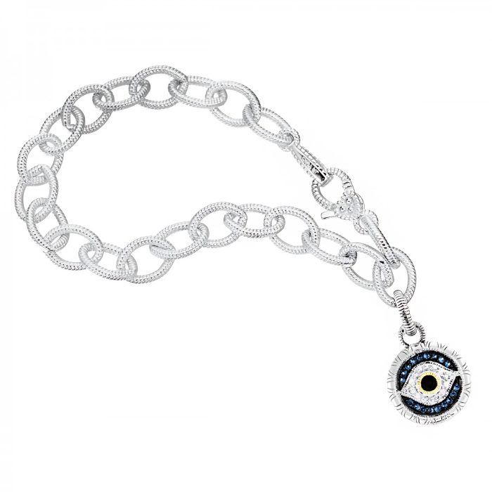 Judith Ripka Sterling Silver Evil Eye Chain with Onyx