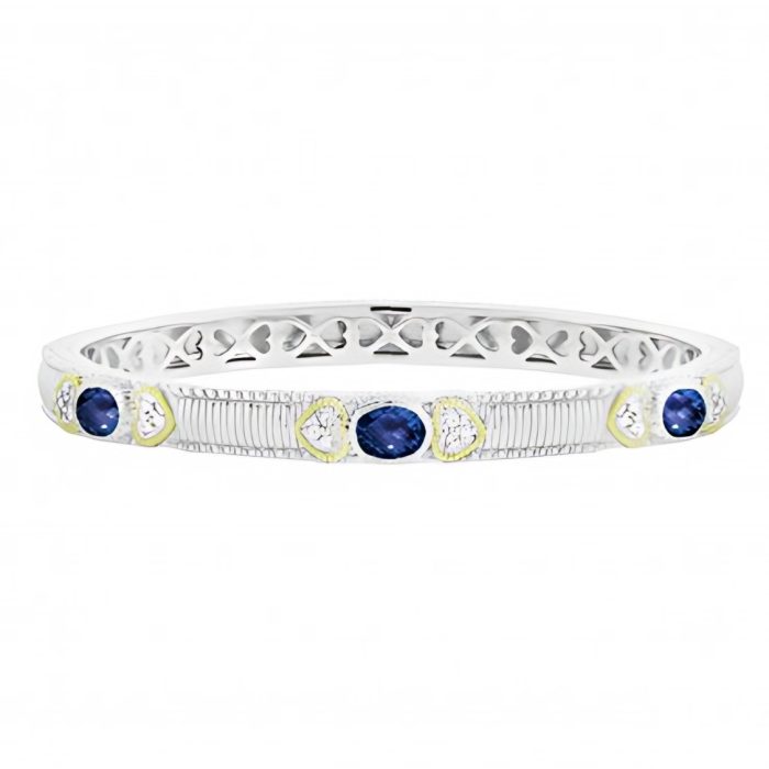 Judith Ripka Sterling Silver Oval Bangle
