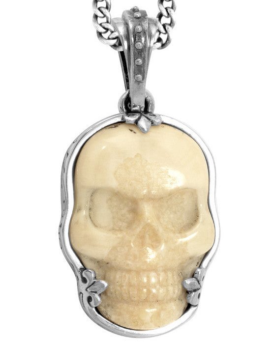 King Baby Large Carved Skull Pendant