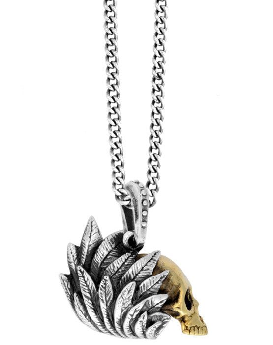 King Baby Skull and Wing Necklace