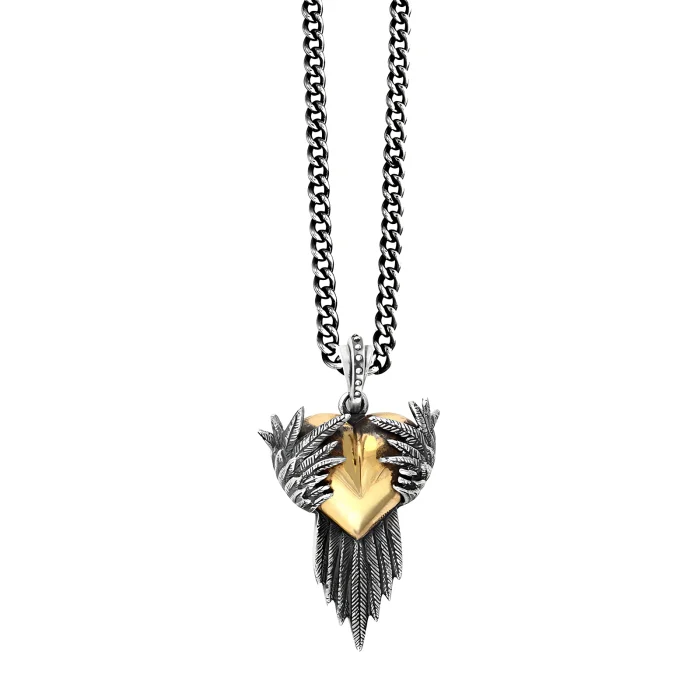 King Baby Yellow Heart with Wings Necklace