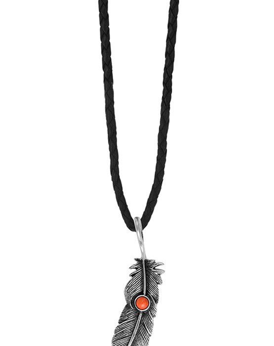 King Baby Coral Feather Necklace