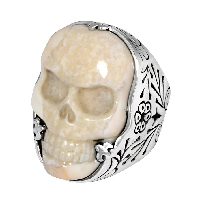 King Baby Large Carved Skull Ring, Size 11